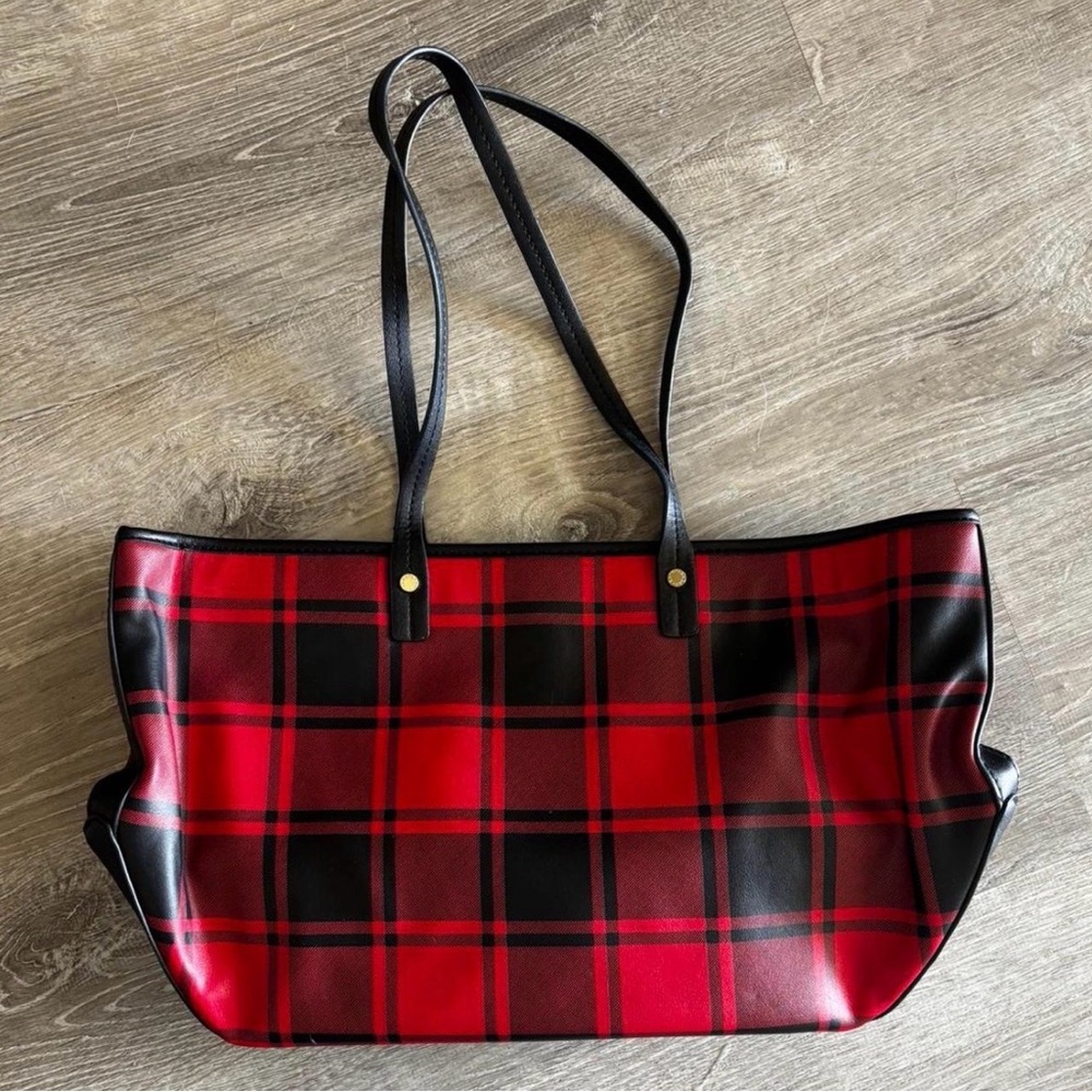 Red and Black Plaid Tote Bag